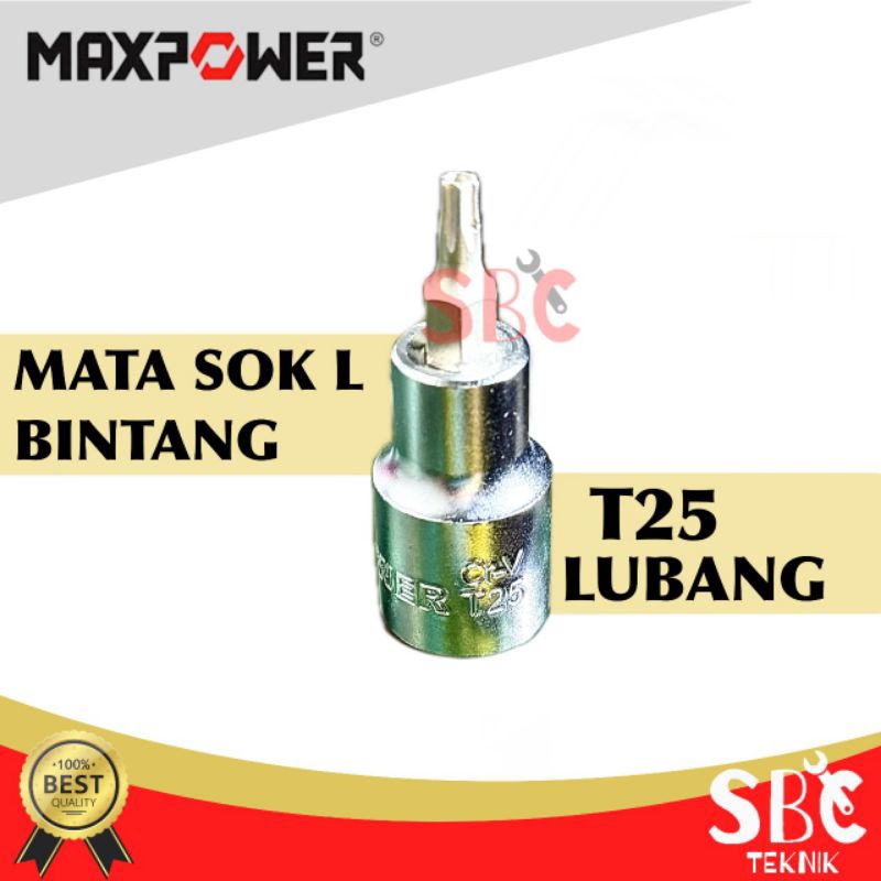 MAXPOWER Mata Sok L Bintang Lubang T25 Kunci Star Bit Socket Sock T 25