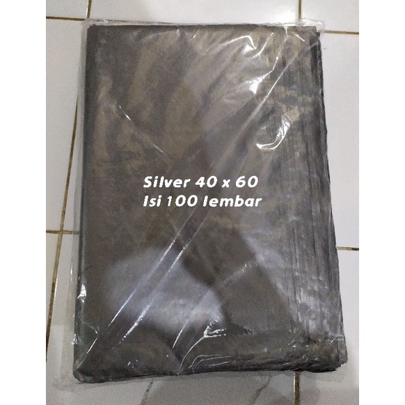 

Diskon promo plastik packing online shop HD plong 40x60 silver tanpa perekat GVA