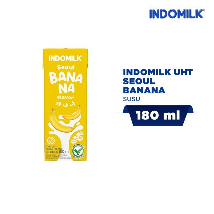 Susu Indomilk UHT Seoul Banana 180ml 1 Dus isi 30 pcs (180ml x 30 pcs)