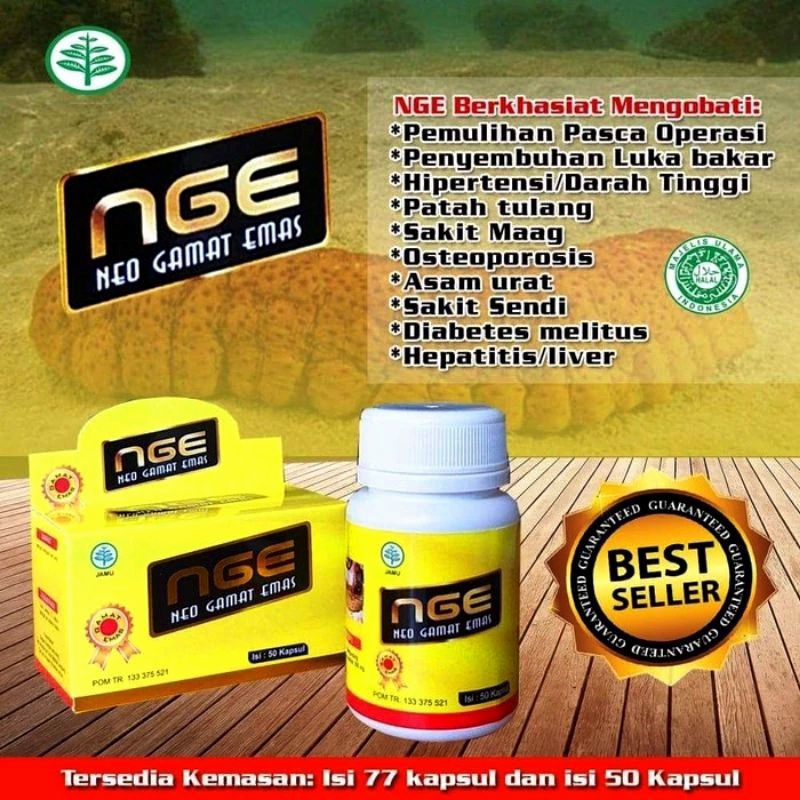 NGE Neo Gamat Emas isi 77 Kapsul Original - Kapsul Gamat NGE
