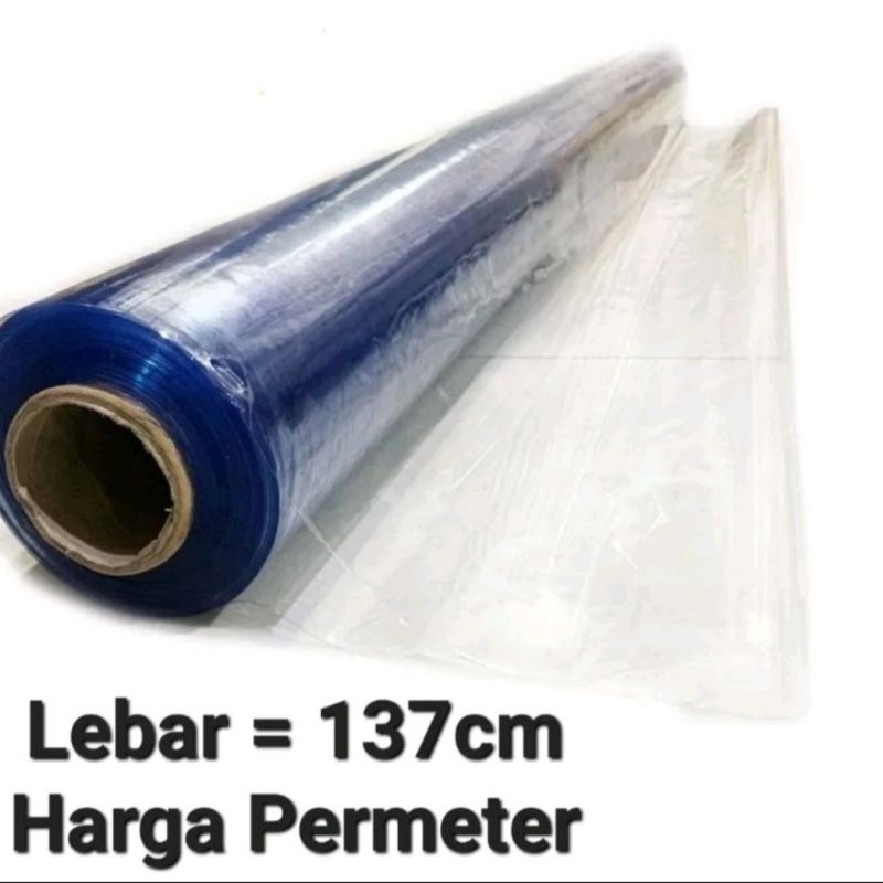Plastik mika tipis lentur meteran/taplak meja plastik tipis bening meteran (harga per 1 meter)
