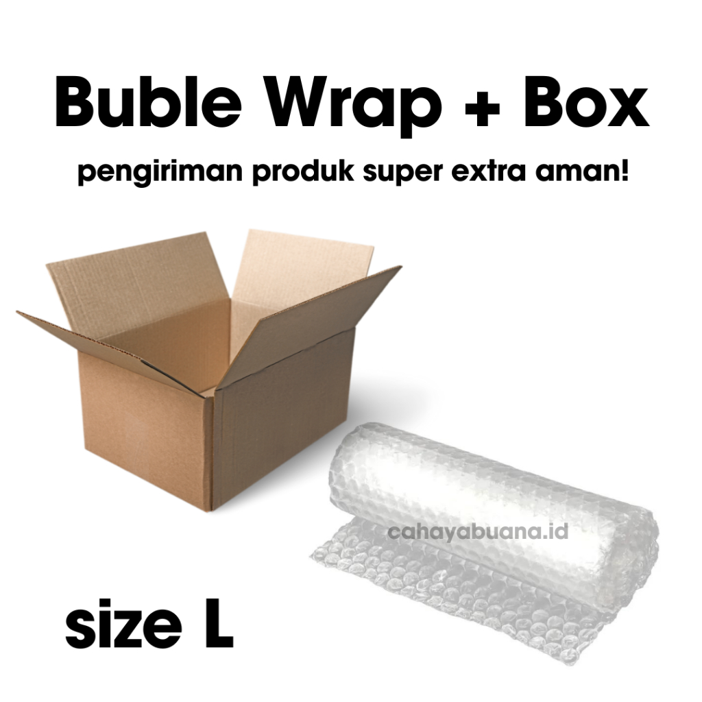 

Bubble Wrap + Box Kardus Untuk Packing Produk Pengiriman Lebih Aman Size L