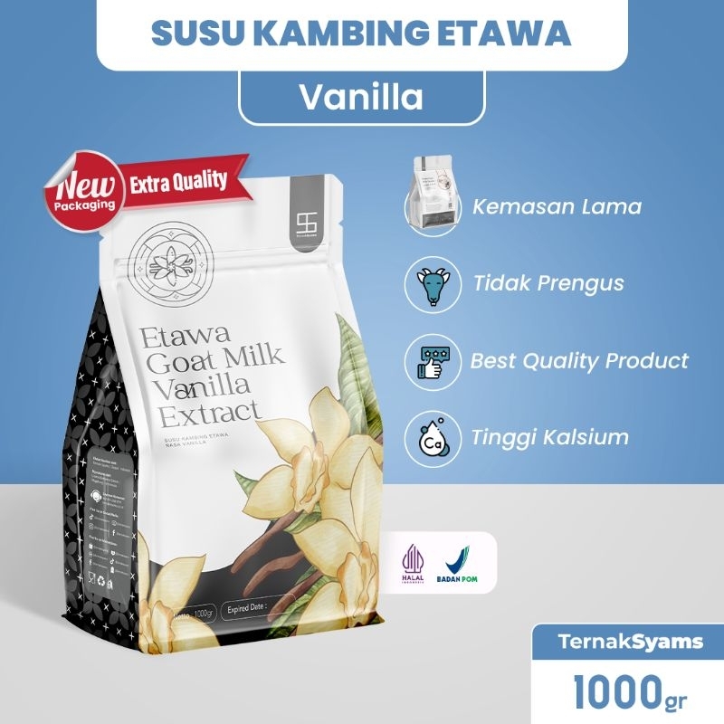 

susu kambing etawa bubuk varian vanila RASA VANILLA 1000 gr terbaru terlaris terviral