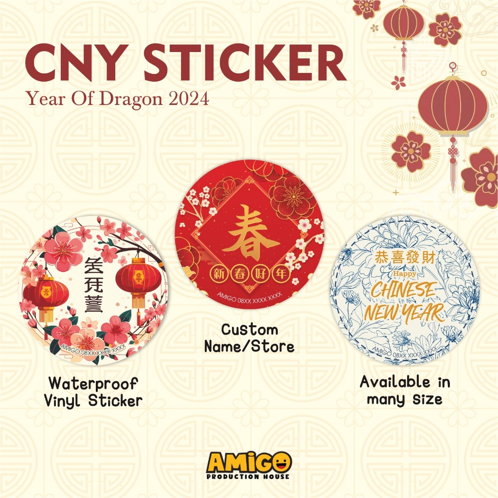 

sticker bulat CNY Imlek Sincia Year of Snake sticker chineses new year 2025 sticker imlek custom