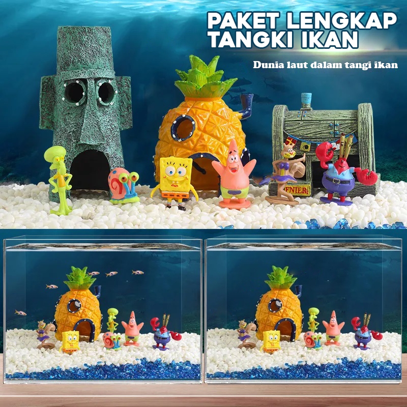 Spongebob SquarePants / Hiasan Aquariun Spongebob SquarePants / Hiasan Rumah / Mainan Anak Spongebob