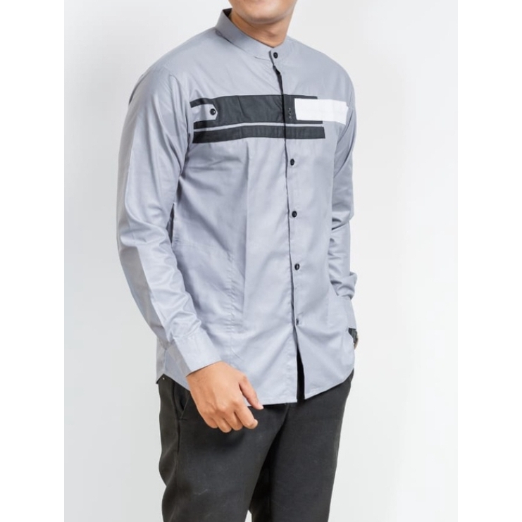 FREE ONGKIR [COD] FASHION RTC BAJU MUSLIM KOKO KOMBINASI MODEL AMMU MERK RTC  ASLAHSHOP UKURAN BESAR