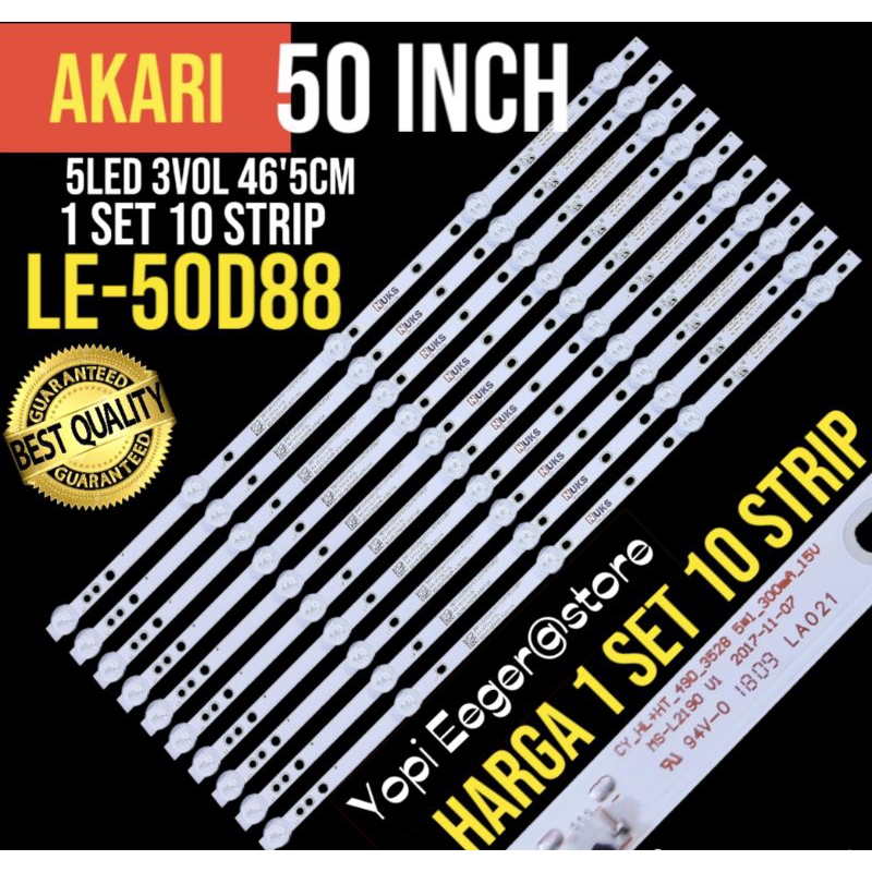 BACKLIGHT TV LCD LED AKARI 50 INCH LE 50D88 BACKLIGHT TV AKARI 50 INCH