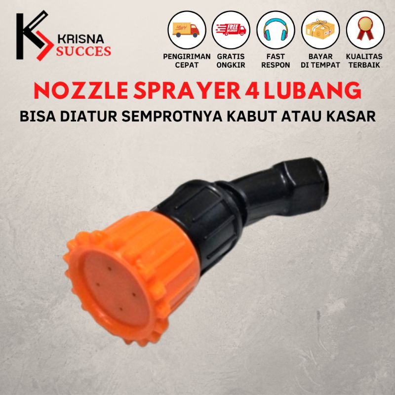 Nozel Nozzle Spuyer Nozzle Plastik 4 Lubang Sprayer Semprotan