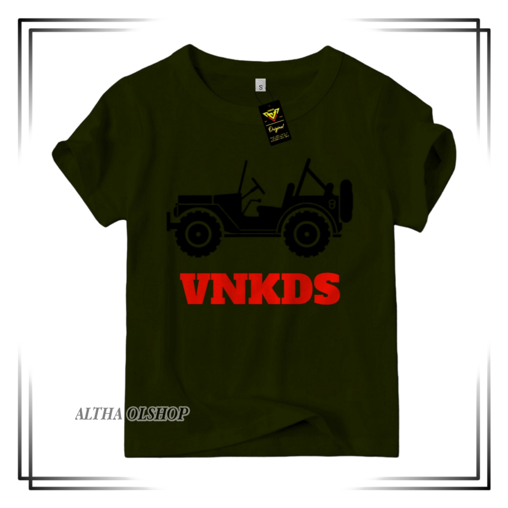 BAJU ANAK LAKI-LAKI || KAOS ANAK DISTRO ARMY JEEP VANKIDS 1-10 TAHUN