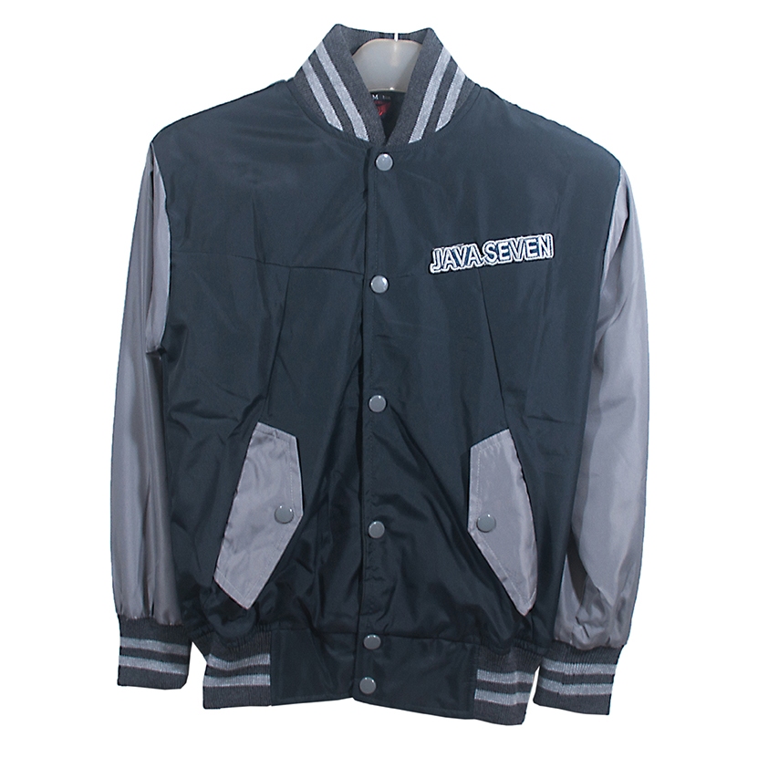 JAVA SEVEN Jaket kasual anak cowok | Jaket anak laki-laki | Jaket rib elastis | Abu kombinasi SKR 00