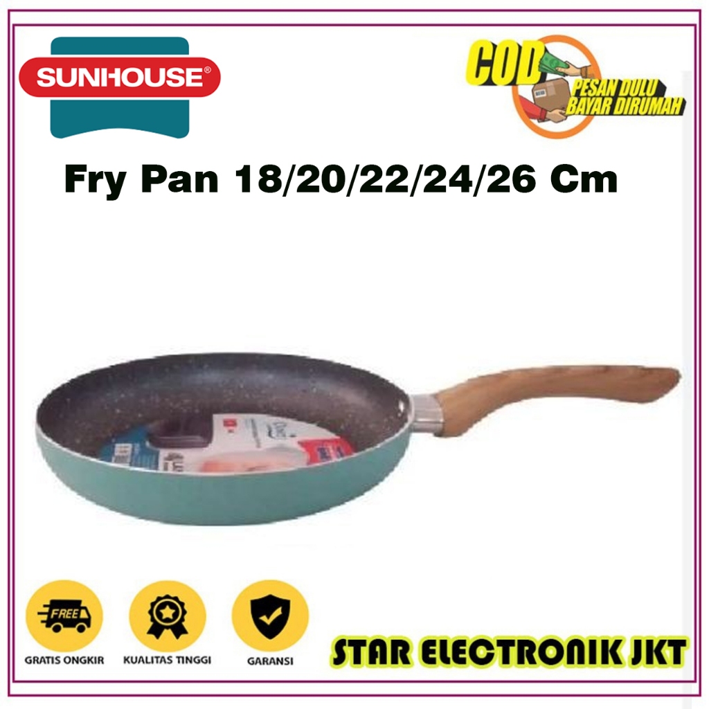 SUNHOUSE Marble Clover Fry Pan 18/20/22/24/26 Cm