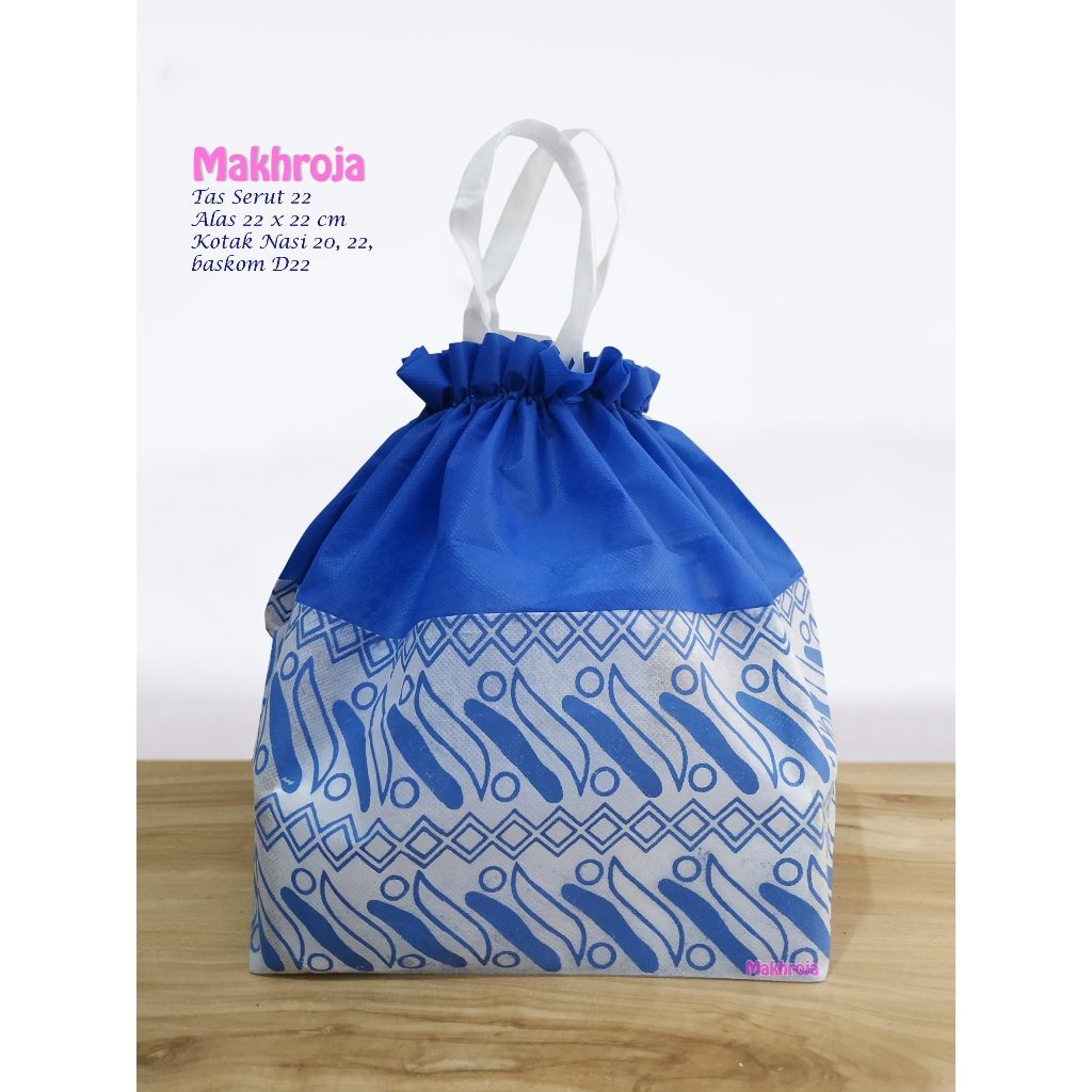 

Tas Hajatan Goodie Bag Spunbond Serut 22 Batik SFM Biru
