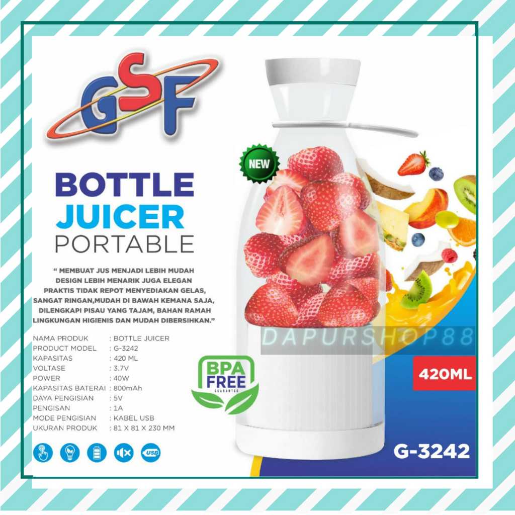 BOTTLE JUICER PORTABLE GSF G-3242 / BOTTLE BLENDER GSF 3242 / BLENDER JUICER PORTABLE 6 MATA PISAU /