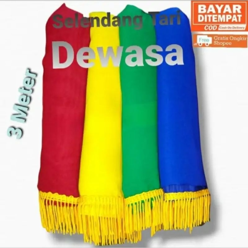 Selendang tari dewasa / Selendang tari rumbai / Selendang tari 3 meter