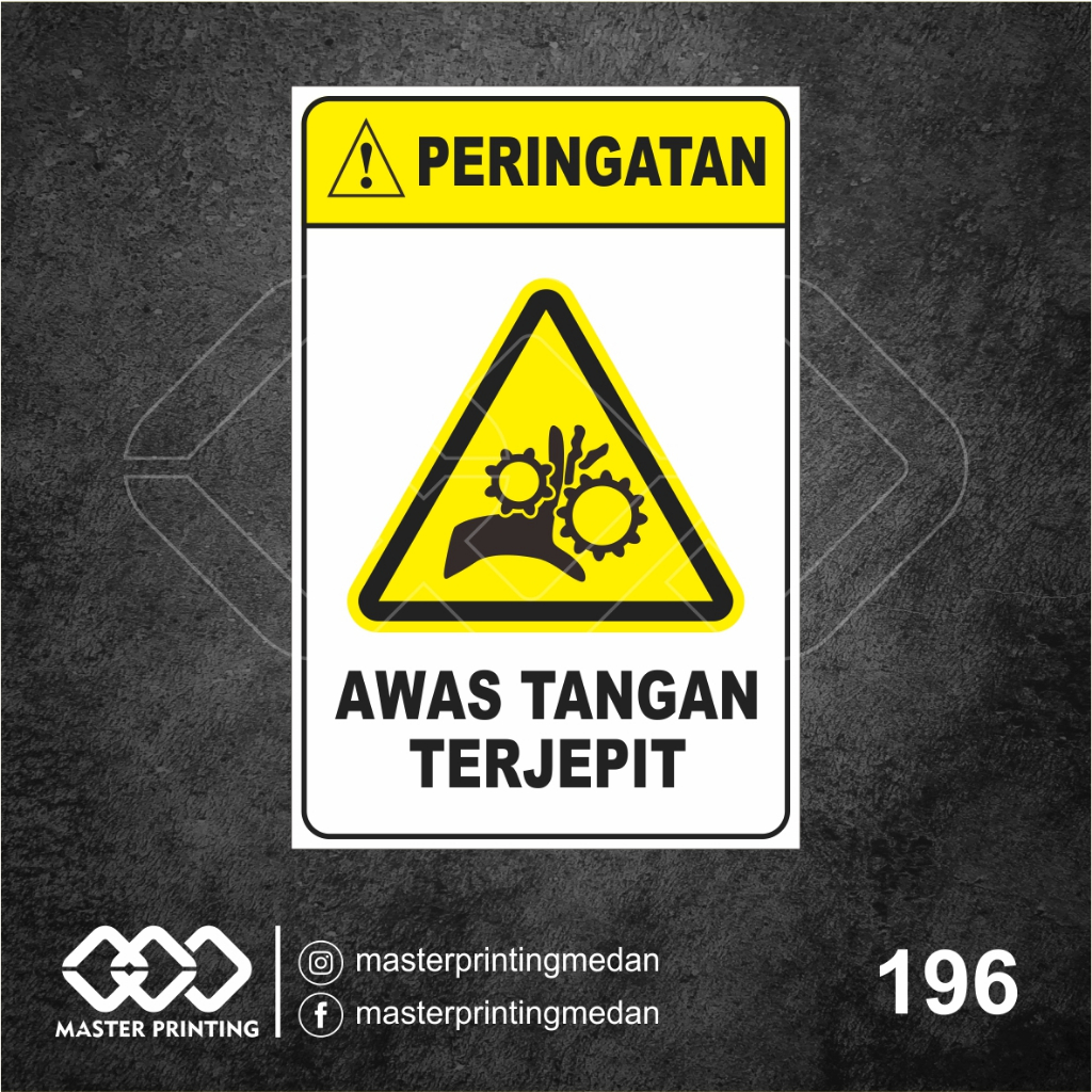 

196 - Stiker Peringatan Awas Tangan Terjepit, Sticker Vinyl, Tahan Air, Termurah, dan Bisa Custom