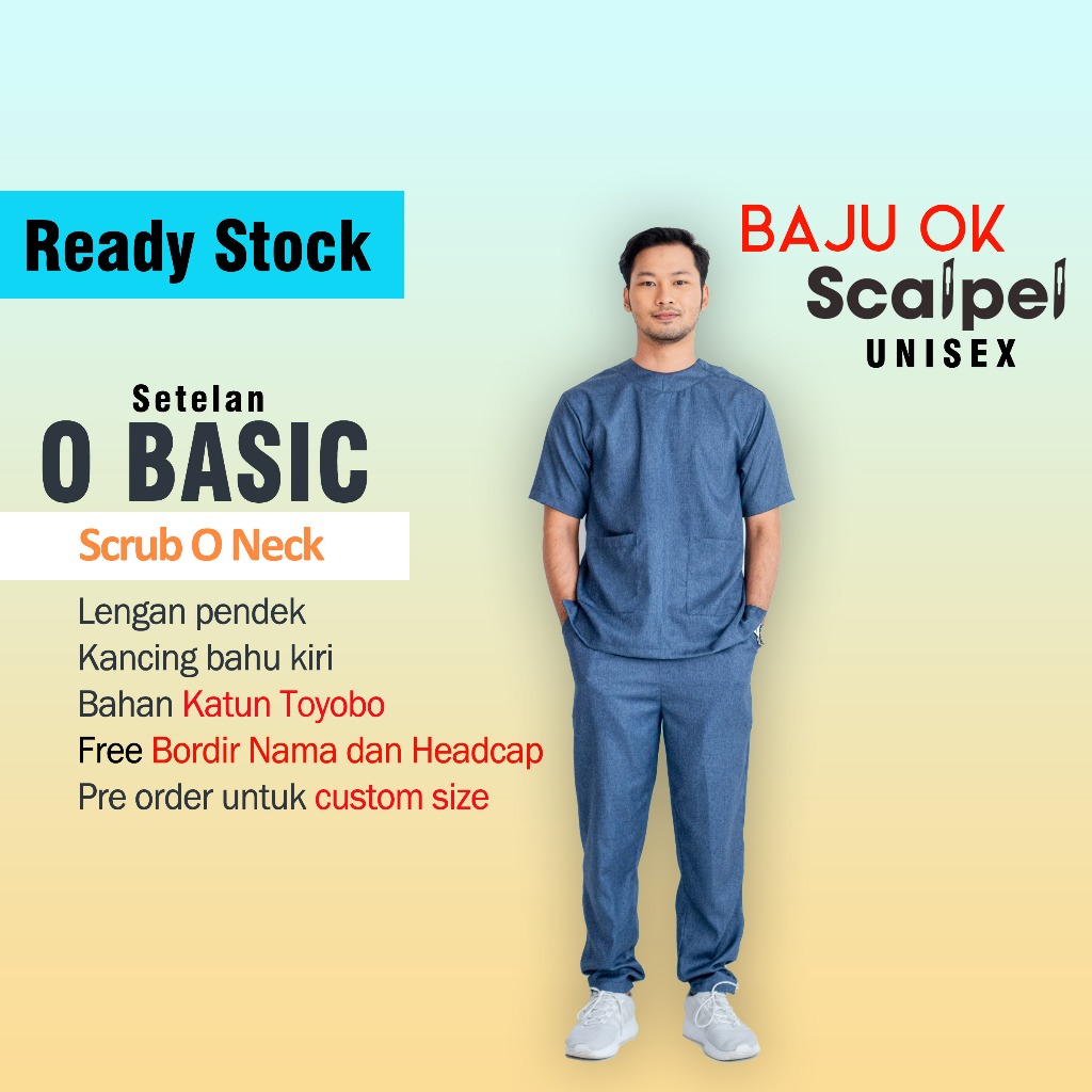 [FREE BORDIR NAMA] Scrub medis O Basic - UNISEX Baju dokter / baju perawat /  baju OK