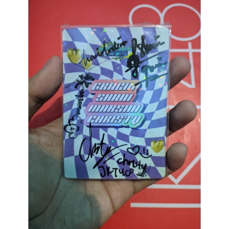 Photocard PC JKT48 X ANTERAJA Super Rare Tanda Tangan Signed Marsha Christy Shani Gracia