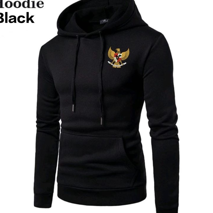 Diskon hoodie kaos kupluk pria logo garuda lengan panjang