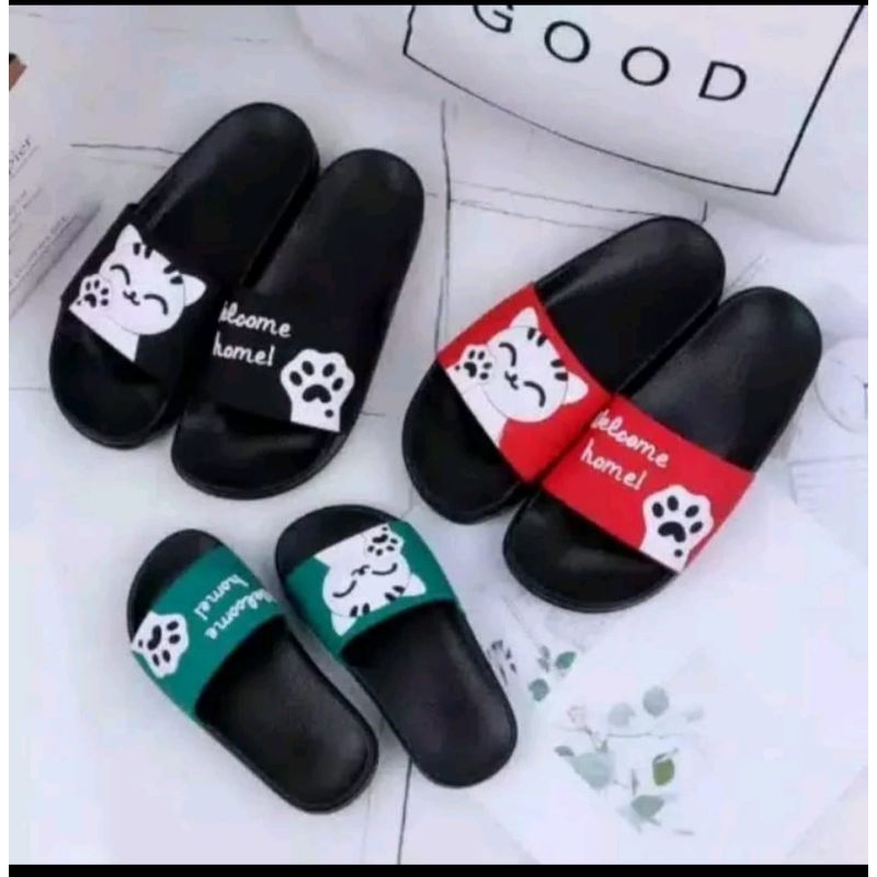 SANDAL SLIP WANITA WELCOME HOME SANDAL KARET SANDAL WANITA