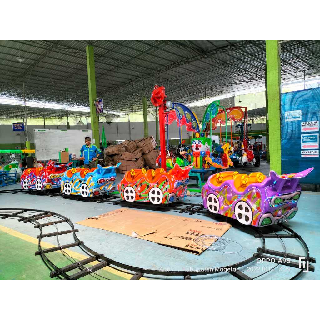 odong odong kereta mini coaster rel datar