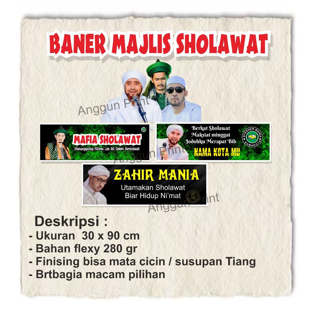 mmt banner spanduk majlis sholawat zahir mania syekher mania.mafia sholawat pecinta sholawat