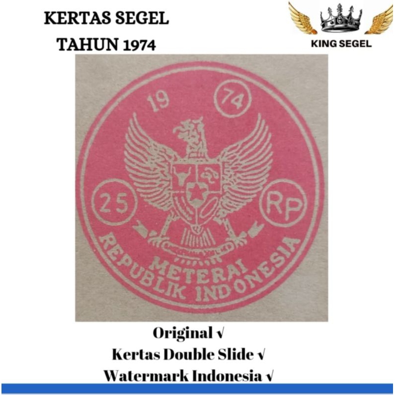 

Kertas Segel Tahun 1974 Double Asli