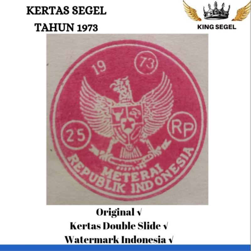 

Kertas Segel Tahun 1973 Double Asli