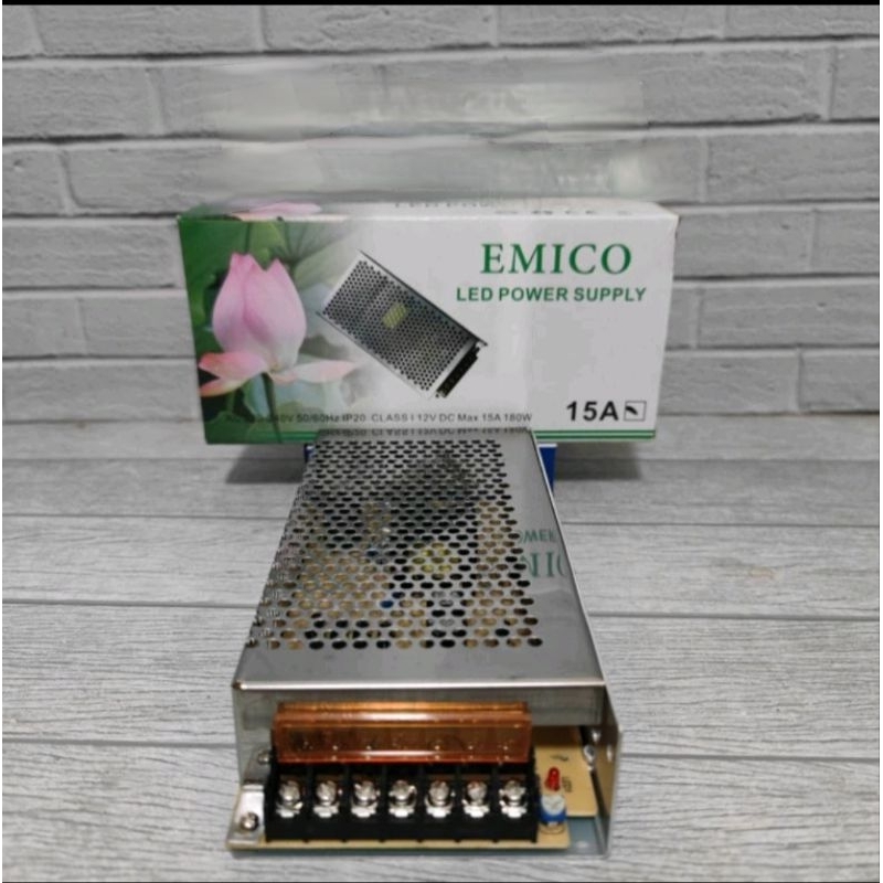 TRAFO 15 AMPERE TRAVO 15A 12 VOLT LED STRIP EMICO TOP QUALITY SNI
