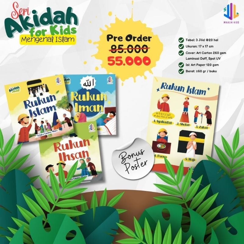 [Via Req] Seri Akidah For Kids Mengenal Islam (Rukun Islam, Rukun Iman, Rukun Ihsan) BONUS Poster Ru