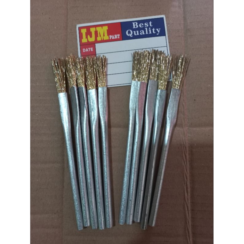10pcs sikat kawat kuas kawat baja kuningan