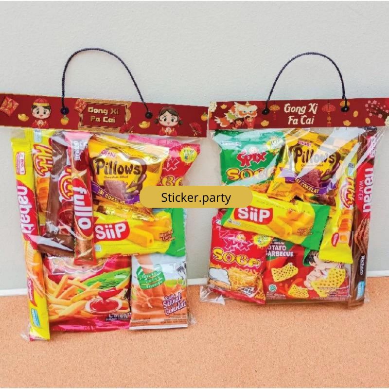 

(MINIMAL 10 PCS) BINGKISAN NATAL SNACK ANAK JAJANAN CHIKI SOUVENIR BESEK PARSEL PLASTIK