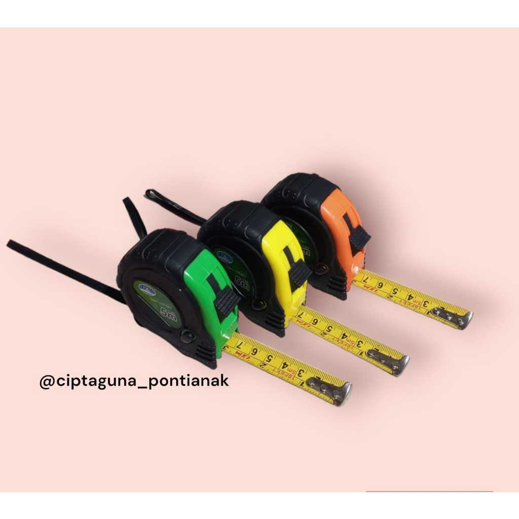 METERAN 5 METER TUKANG BANGUNAN ROLL / METERAN TUKANG - MURAH