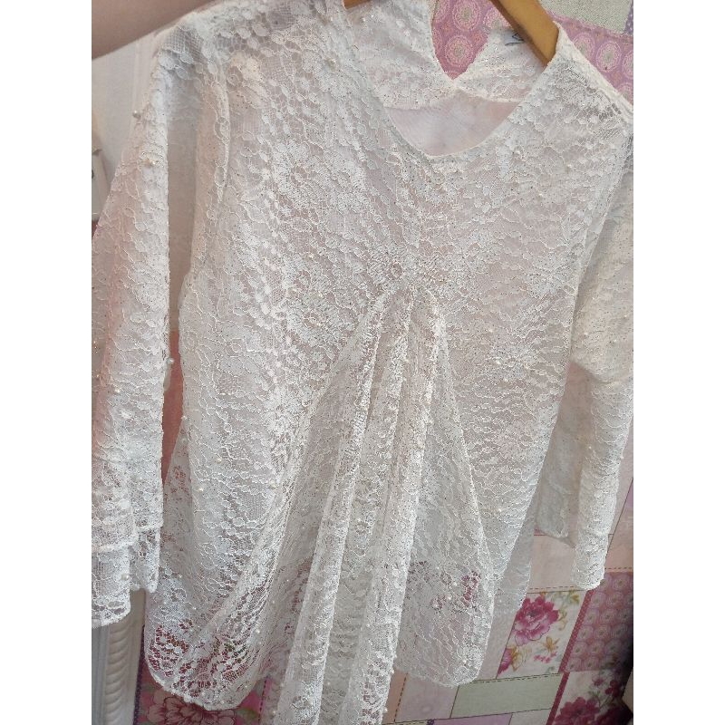 Atasan Kebaya Modern Pesta Payet Mutiara