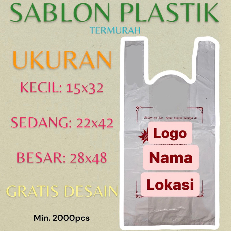 sablon kantong plastik custom kresek hd pe ukuran kecil sedang dan besar sablon plastik logo desain 