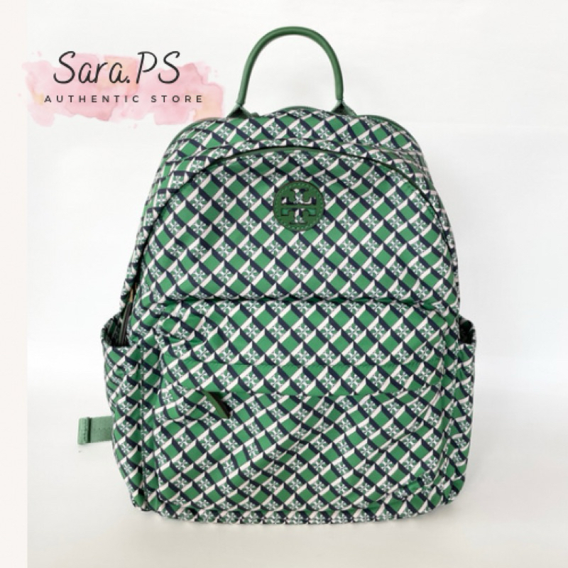 TB Ella Nylon Printed Backpack Geo Logo