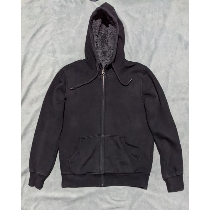 hoodie zipper uniqlo sherpa original