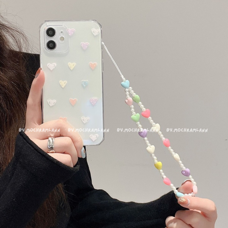 Strap Handphone Love Warna Warni | Gantungan Casing Hp |Love  Phone Charm | Gantungan HP Korea | Str
