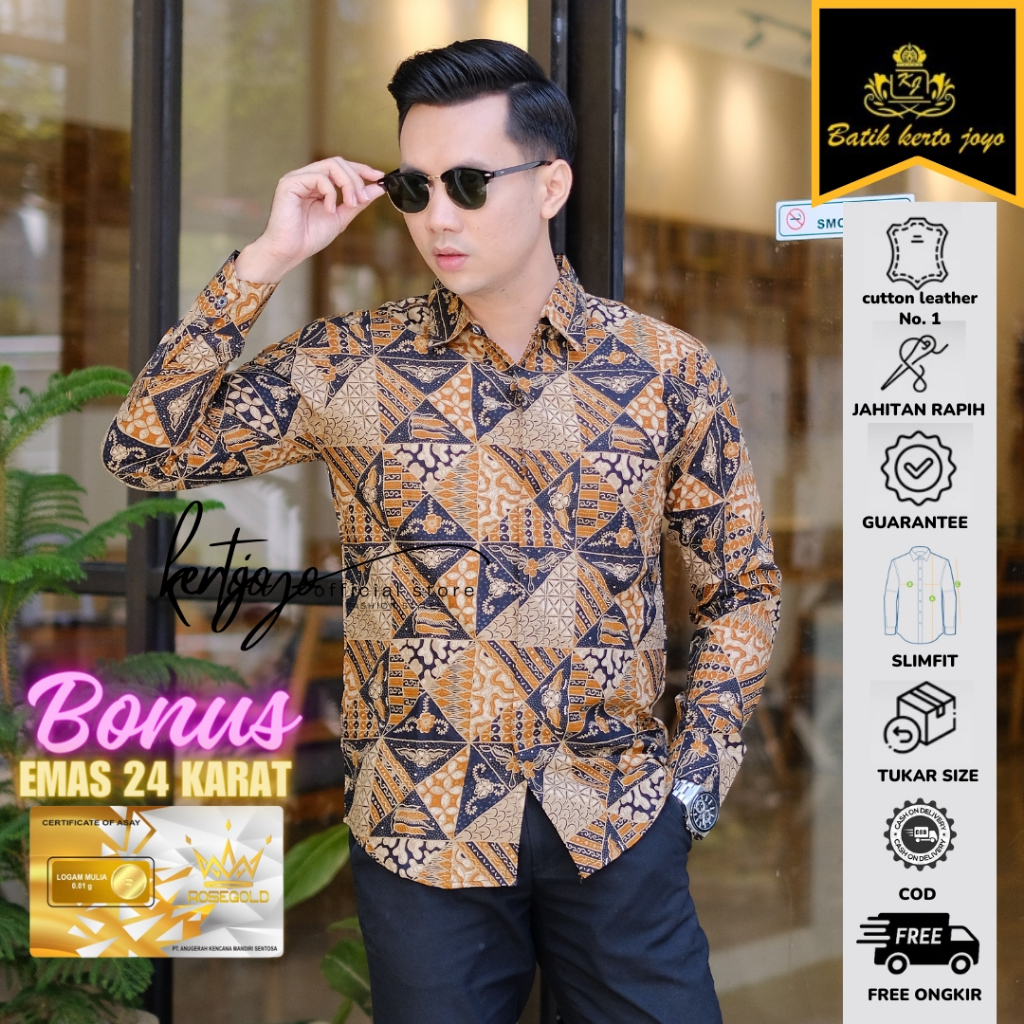 Batik pria modern slimfit Baju Batik Pria Lengan Panjang slimfit baju batik pria MODERN Slimfit prem