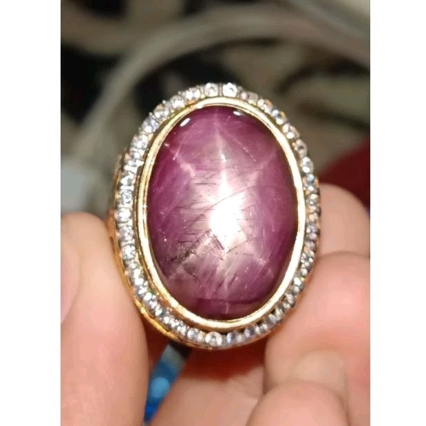 Batu Ruby Star / Natural / Ring Perak