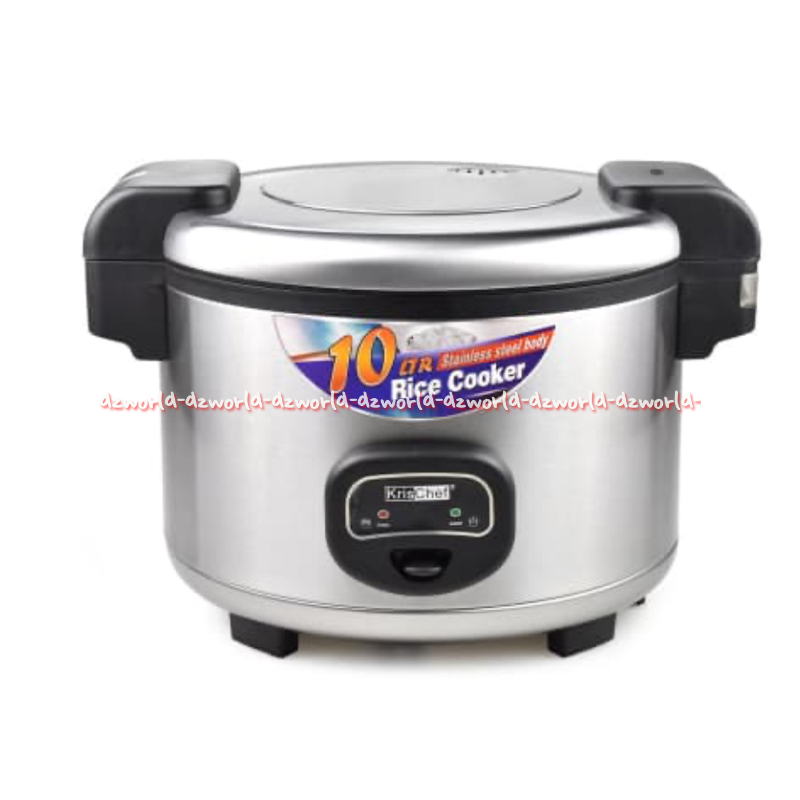 Krischef 10L Rice Cooker Silver Stainless Steel Body Alat Pemasak Penanak Nasi Ukuran Besar Jumbo Un