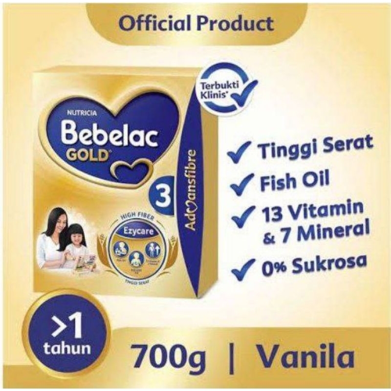 SUSU FORMULA PENAMBAH BERAT BADAN BEBELAC GOLD 3 SUSU BUBUK VANILA MADU VANILLA COKLAT MADU ANAK 1 2