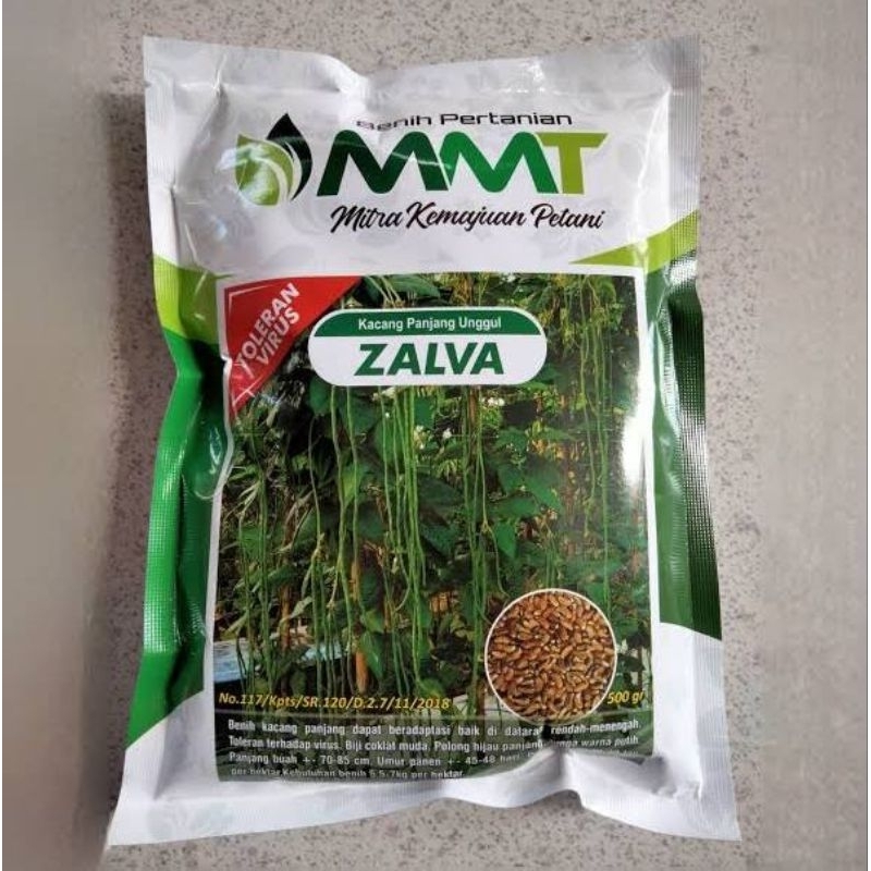 Benih Kacang Panjang Zalva Isi 500 Gram Masa Kedaluarsa Paling Baru Dari Pabrik - MMT