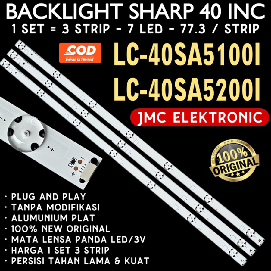 BACKLIGHT TV LED SHARP 40 INCH LC-40SA5100I LC-40SA5200I LC-40SA5100 LC-40SA5200 LC40SA5100I LC40SA5