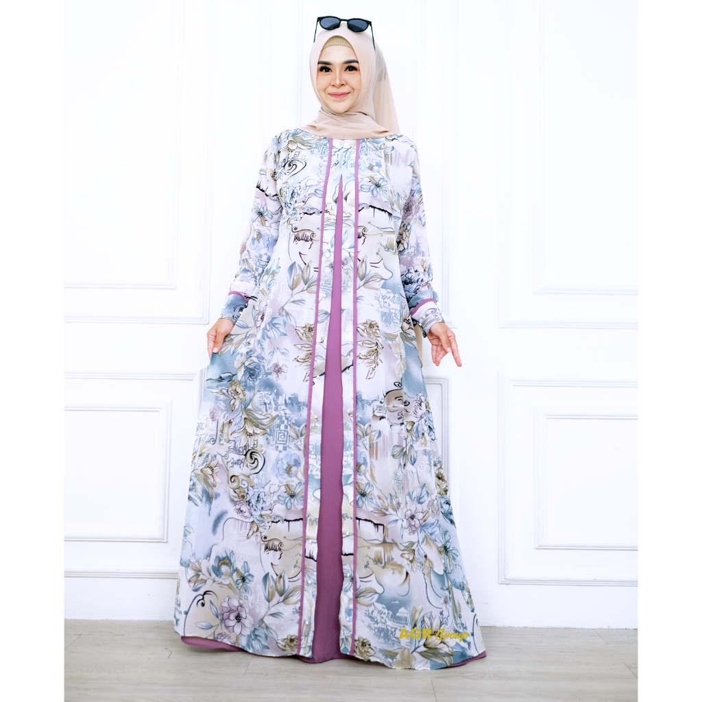 Baju Gamis Jumbo Moscrepe Mix Ceruty Sungki Wanita Mewah LD 130 XL XXL XXXL Dress Dress Muslim Gamis