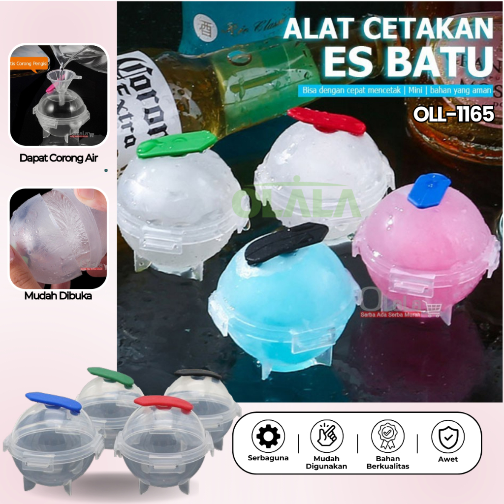 ALAT CETAKAN ES BATU MOTIF CUBE BULAT (4PCS) OLL-1165