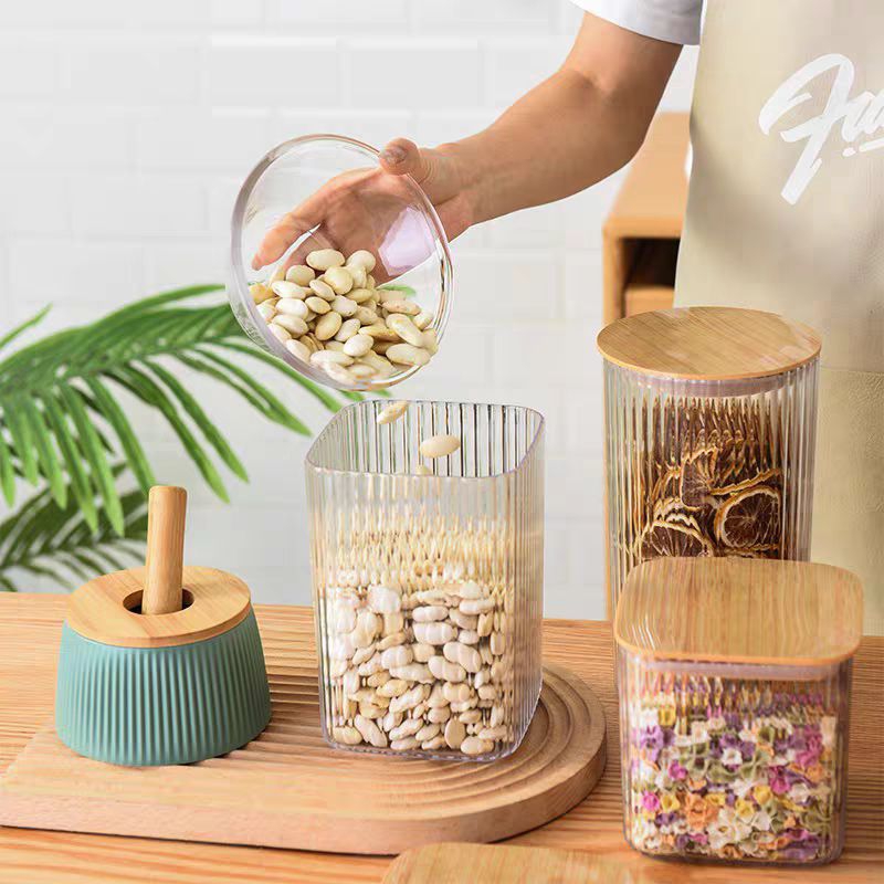 Toples Plastik Tutup Kayu | Toples Plastik Serbaguna | Toples Plastik Cantik Lebaran | Toples Aesthe