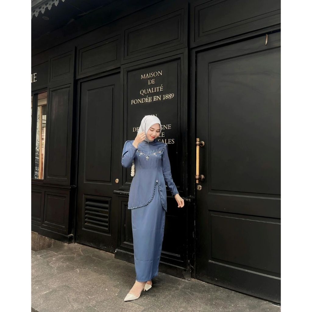 FELICIA Dress Set Dress Maxmara Luxury Premium Full Payet Dress Kondangan Wanita Simple Elegan Mewah