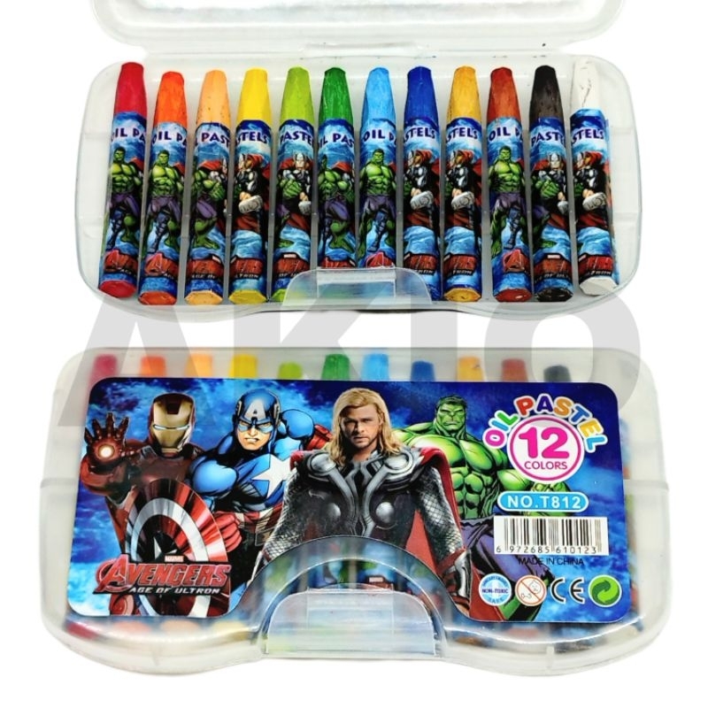 

Crayon Anak Karakter SUPERHERO AVENGERS CAPTAIN AMERIKA HULK IRONMAN THOR 12 WARNA Krayon Oil Pastel Lucu Aman Murah T812