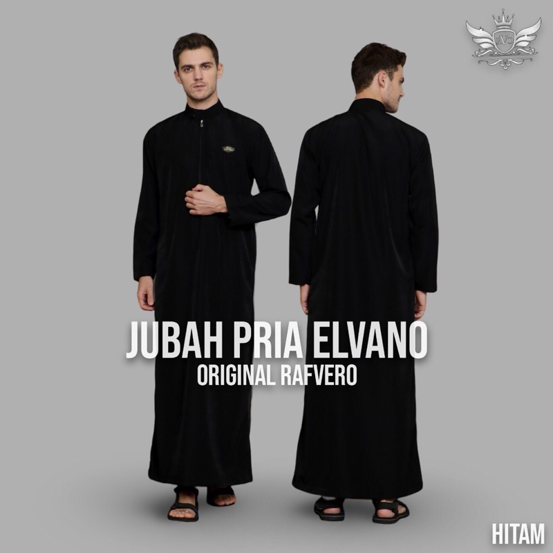 Jubah Pria - Jubah Pria Muslim Elvano - Jubah Gamis Pria Muslim Polos Lengan Panjang