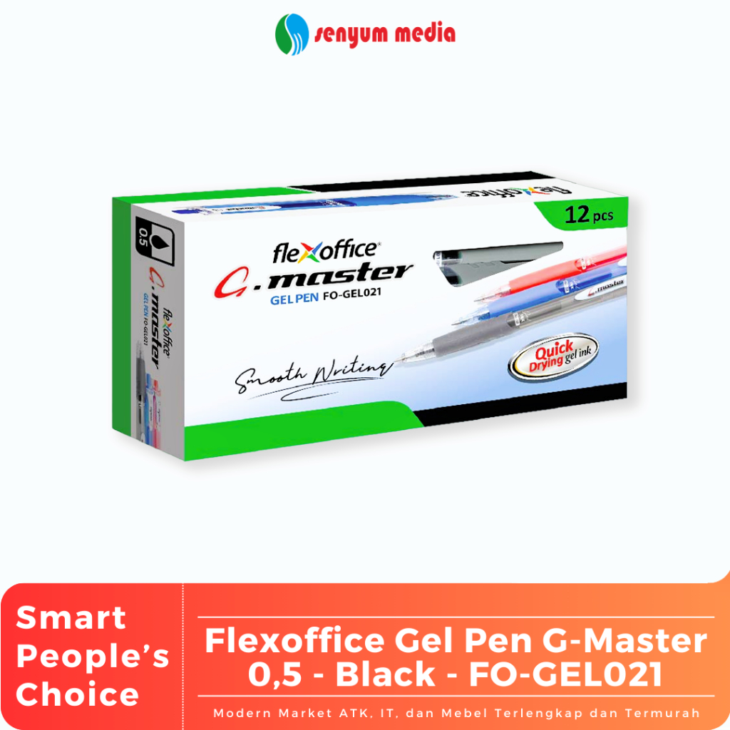 

Flexoffice Gel Pen G-Master 0,5 - Black - FO-GEL021 (1 Pack Isi 12 Pcs) (S:DZN)